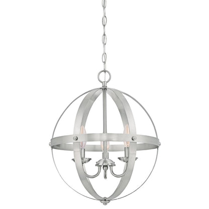 Westinghouse Stella Mira 15in 3-Light Chandelier | Vintage Brushed Nickel Metal | Entryway & Dining Room | 15 x 15 x 17 in | Model 6341900