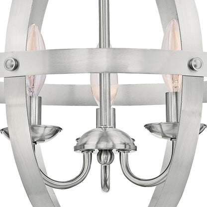 Westinghouse Stella Mira 15in 3-Light Chandelier | Vintage Brushed Nickel Metal | Entryway & Dining Room | 15 x 15 x 17 in | Model 6341900