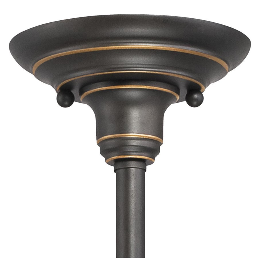 Westinghouse Iron Hill 25in 4-Light Chandelier | Vintage Oil Rubbed Bronze and Metal Shades | Dining Room & Entryway | 25 x 25 x 16 in | Model 6343300