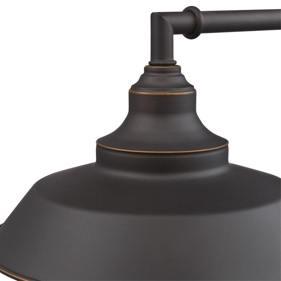 Westinghouse Iron Hill 9in 1-Light Wall Sconce | Vintage Oil Rubbed Bronze and Metal Shade | Bathroom & Hallway | 9 x 9 x 8 in | Model 6343500