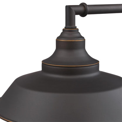 Westinghouse Iron Hill 9in 1-Light Wall Sconce | Vintage Oil Rubbed Bronze and Metal Shade | Bathroom & Hallway | 9 x 9 x 8 in | Model 6343500