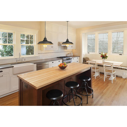 Westinghouse Iron Hill 12in 1-Light Pendant | Vintage Oil Rubbed Bronze Metal Shade | Kitchen Island & Dining Room | 12 x 12 x 8.25 in | Model 6344700