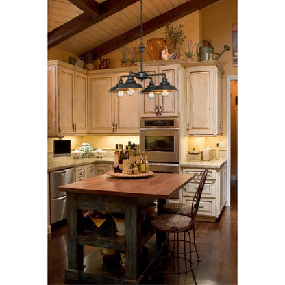 Westinghouse Iron Hill 25in 4-Light Chandelier | Vintage Oil Rubbed Bronze and Metal Shade | Dining Room & Entryway | 25 x 25 x 16 in | Model 6345000