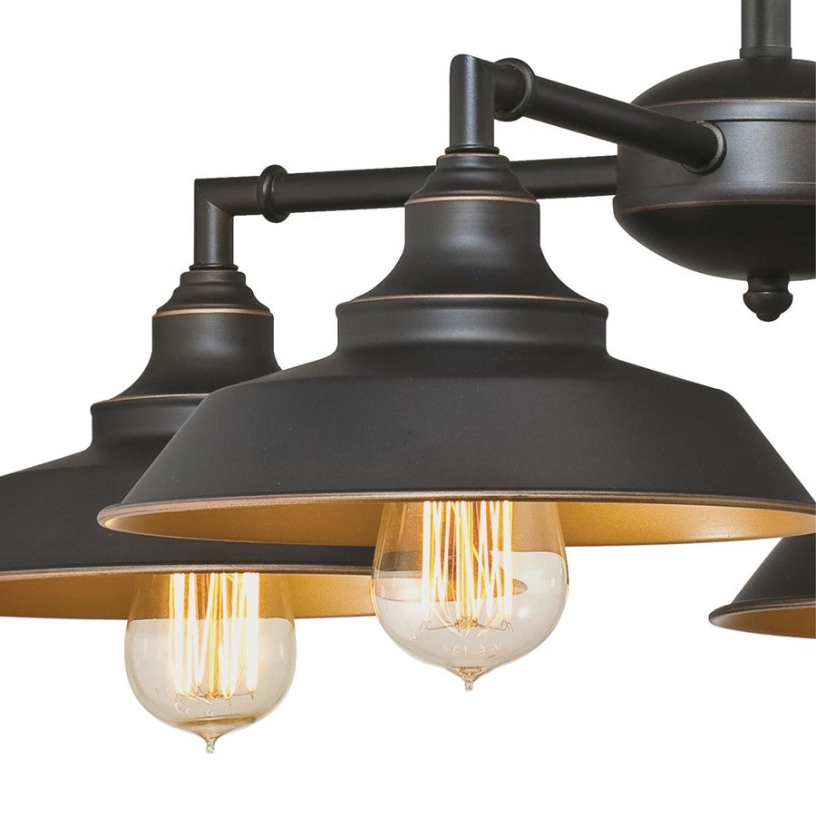 Westinghouse Iron Hill 25in 4-Light Chandelier | Vintage Oil Rubbed Bronze and Metal Shade | Dining Room & Entryway | 25 x 25 x 16 in | Model 6345000