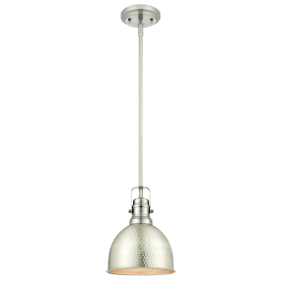 Westinghouse Madras 8in 1-Light Pendant | Vintage Brushed Nickel and Metal Shade | Kitchen & Dining Room | 8 x 8 x 10 in | Model 6345500