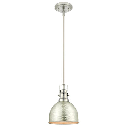 Westinghouse Madras 8in 1-Light Pendant | Vintage Brushed Nickel and Metal Shade | Kitchen & Dining Room | 8 x 8 x 10 in | Model 6345500