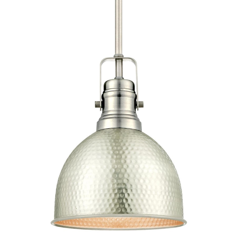 Westinghouse Madras 8in 1-Light Pendant | Vintage Brushed Nickel and Metal Shade | Kitchen & Dining Room | 8 x 8 x 10 in | Model 6345500