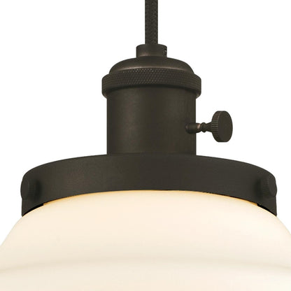 Westinghouse Wanda 9in 1-Light Pendant | Vintage Oil Rubbed Bronze and Opal Frosted Glass | Kitchen & Dining Room | 9 x 9 x 8 in | Model 6346500