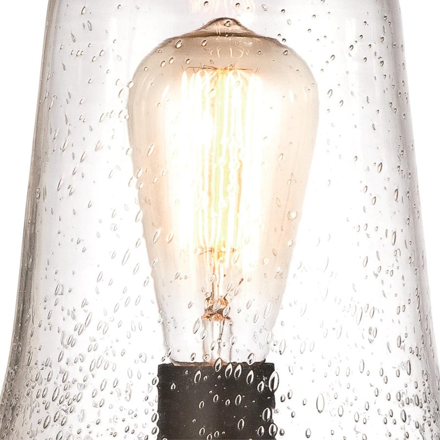 Westinghouse Brynn 14in 1-Light Post Light | Traditional Oil Rubbed Bronze and Clear Seeded Glass | Outdoor Pathway & Driveway | Model 6347000