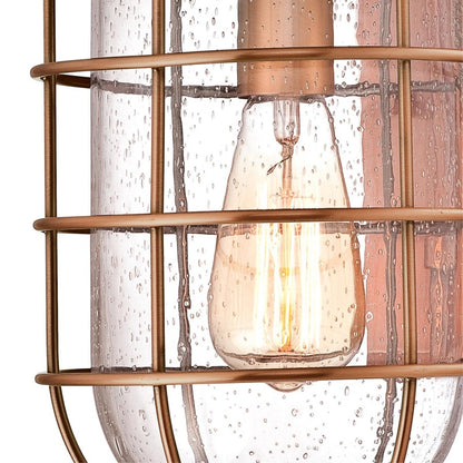 Westinghouse Ferry 17in 1-Light Outdoor Wall Sconce | Vintage Washed Copper and Clear Seeded Glass | Coastal & Rustic Entryway | Model 6347900