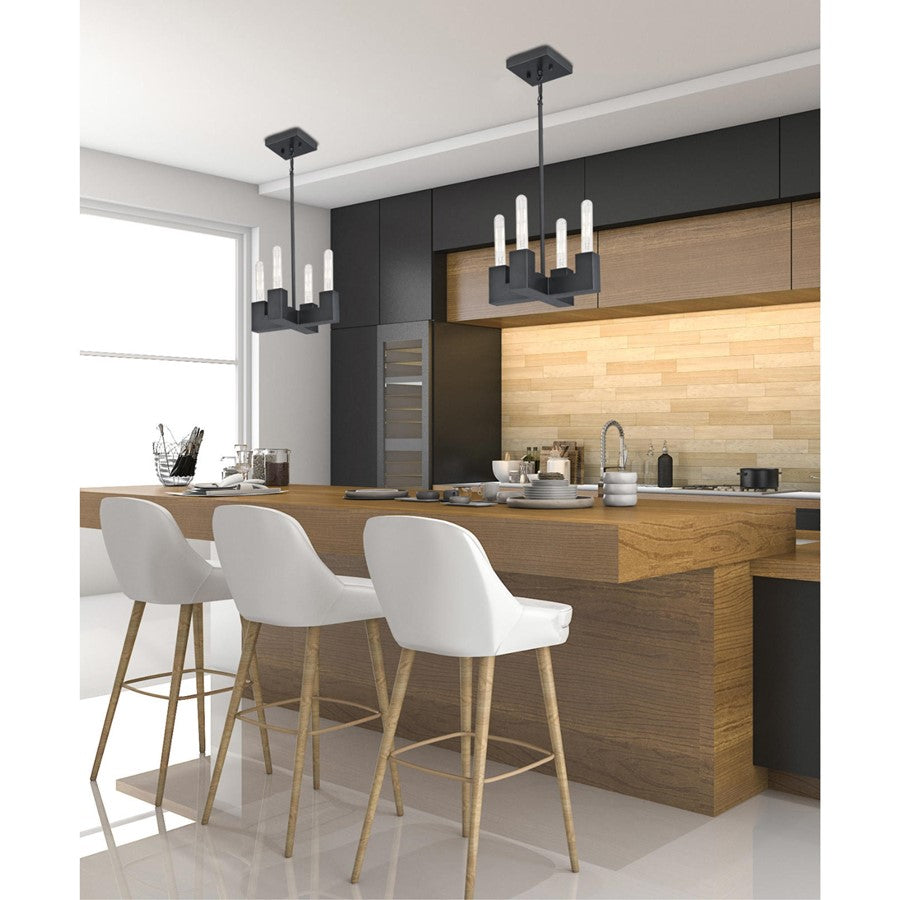 Westinghouse Skybridge 10in 4-Light Pendant | Industrial Iron Finish | Kitchen Island & Dining Room | 11 x 11 x 10 in | Model 6350400