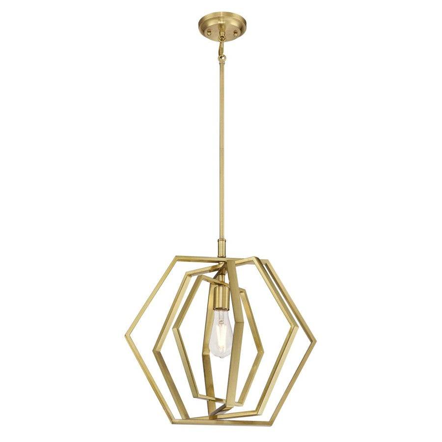Westinghouse Holly 18in 1-Light Pendant | Contemporary Champagne Brass Metal | Kitchen Island & Dining Room | 18 x 13 x 17 in | Model 6351200