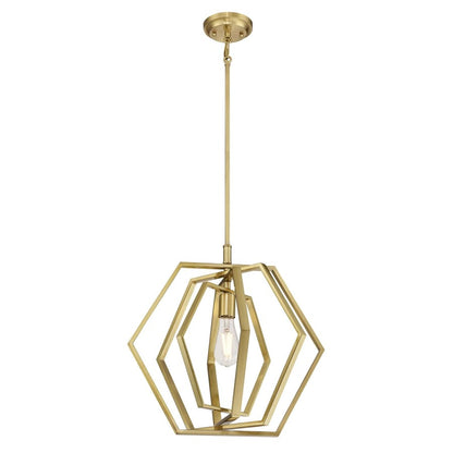 Westinghouse Holly 18in 1-Light Pendant | Contemporary Champagne Brass Metal | Kitchen Island & Dining Room | 18 x 13 x 17 in | Model 6351200