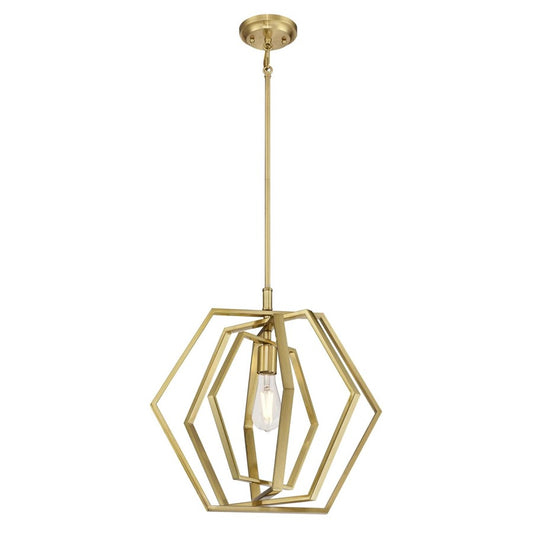 Westinghouse Holly 18in 1-Light Pendant | Contemporary Champagne Brass Metal | Kitchen Island & Dining Room | 18 x 13 x 17 in | Model 6351200