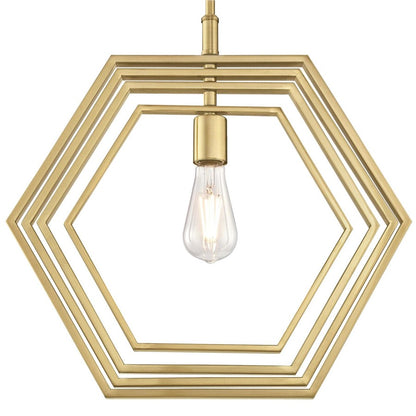 Westinghouse Holly 18in 1-Light Pendant | Contemporary Champagne Brass Metal | Kitchen Island & Dining Room | 18 x 13 x 17 in | Model 6351200