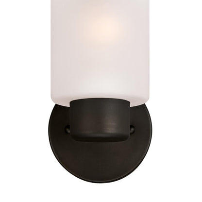 Westinghouse Sylvestre 1-Light Wall Sconce | Transitional Oil Rubbed Bronze and Frosted Glass | Bathroom & Hallway Accent | Model 6354000