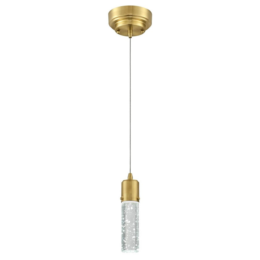 Westinghouse Cava 8in 1-Light Mini Pendant | Contemporary Champagne Brass and Bubble Glass | Kitchen Island & Dining Room | Model 6355300