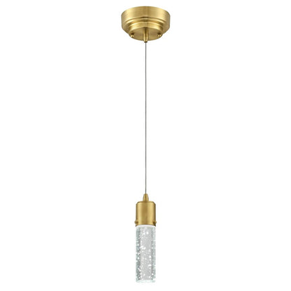 Westinghouse Cava 8in 1-Light Mini Pendant | Contemporary Champagne Brass and Bubble Glass | Kitchen Island & Dining Room | Model 6355300