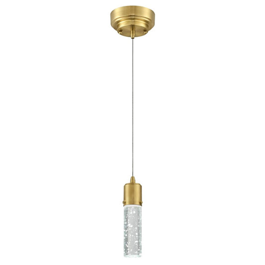 Westinghouse Cava 8in 1-Light Mini Pendant | Contemporary Champagne Brass and Bubble Glass | Kitchen Island & Dining Room | Model 6355300