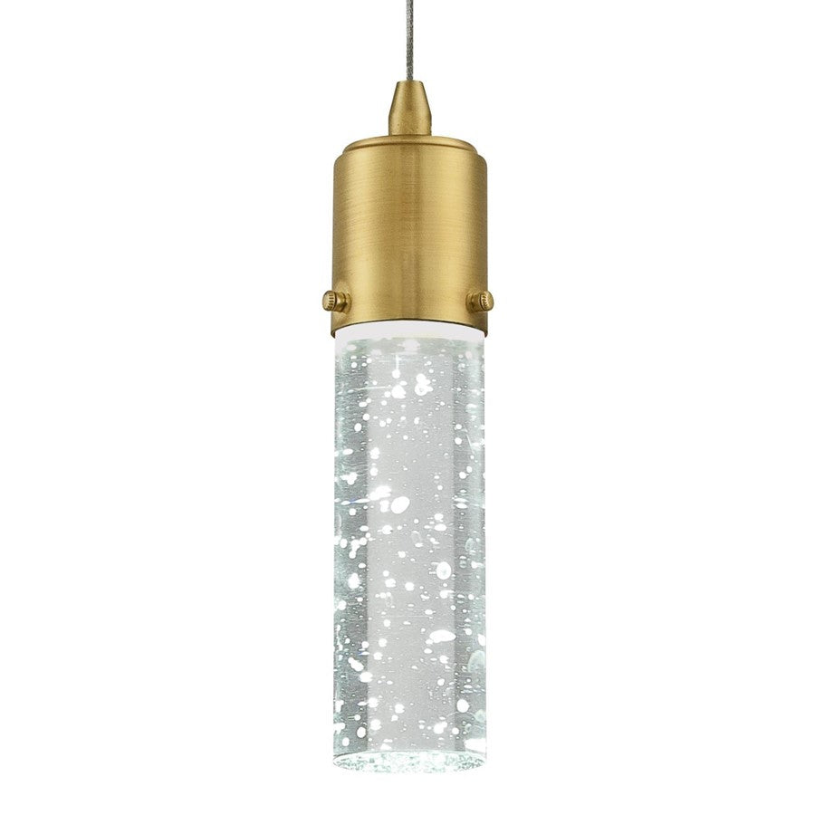 Westinghouse Cava 8in 1-Light Mini Pendant | Contemporary Champagne Brass and Bubble Glass | Kitchen Island & Dining Room | Model 6355300