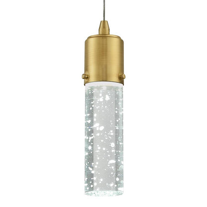 Westinghouse Cava 8in 1-Light Mini Pendant | Contemporary Champagne Brass and Bubble Glass | Kitchen Island & Dining Room | Model 6355300