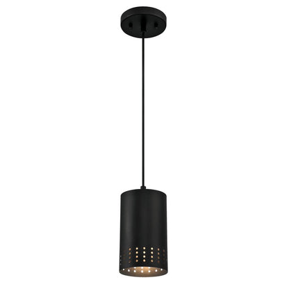 Westinghouse Phelps 5in 1-Light Mini Pendant | Contemporary Matte Black and Metal Shade | Kitchen Island | 5 x 5 x 8.5 in | Model 6356600