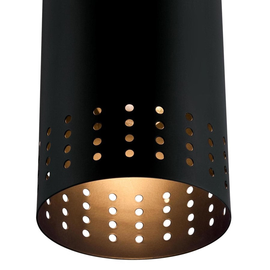 Westinghouse Phelps 5in 1-Light Mini Pendant | Contemporary Matte Black and Metal Shade | Kitchen Island | 5 x 5 x 8.5 in | Model 6356600