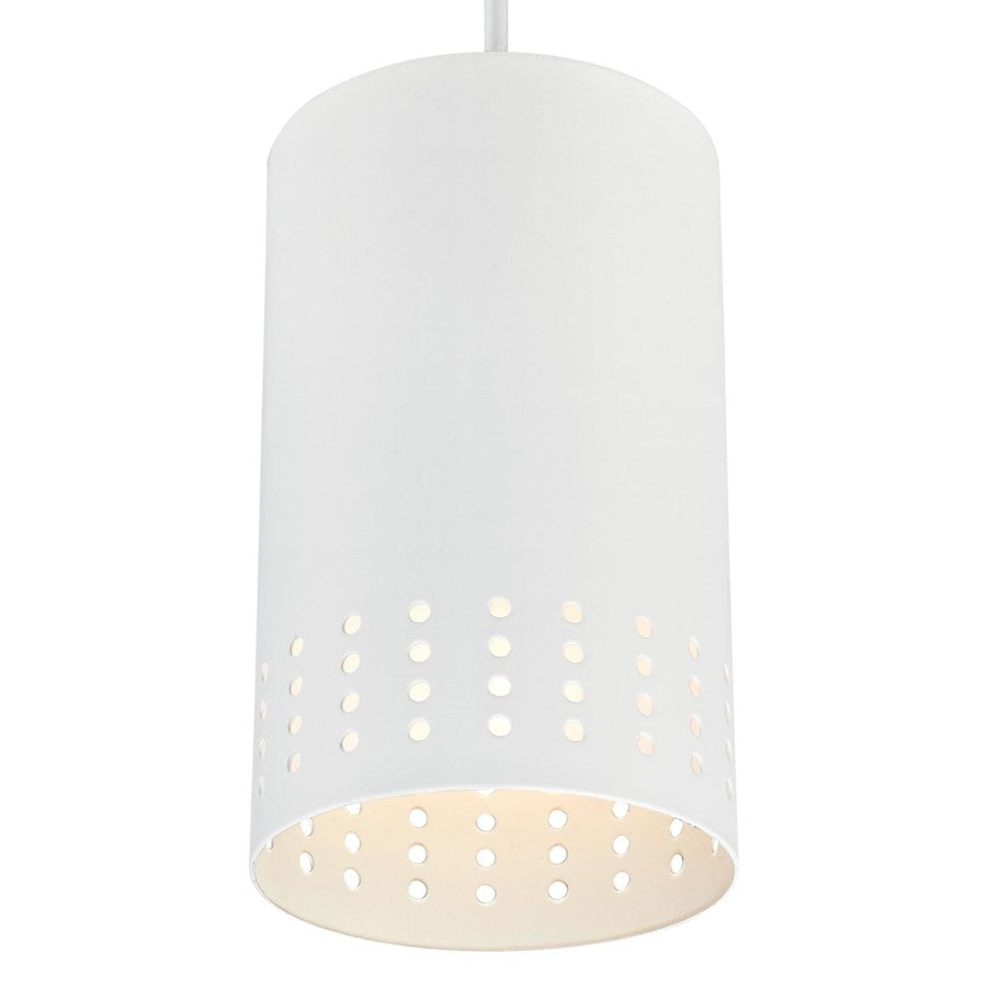 Westinghouse Phelps 5in 1-Light Mini Pendant | Contemporary Matte White and Metal Shade | Kitchen Island | 5 x 5 x 8.5 in | Model 6356700