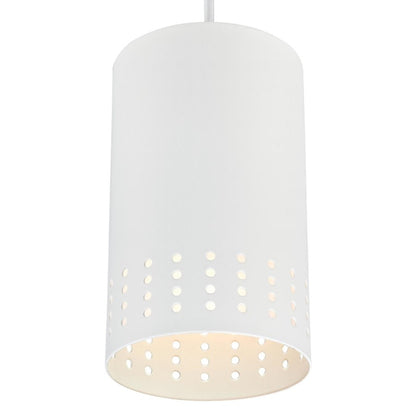 Westinghouse Phelps 5in 1-Light Mini Pendant | Contemporary Matte White and Metal Shade | Kitchen Island | 5 x 5 x 8.5 in | Model 6356700