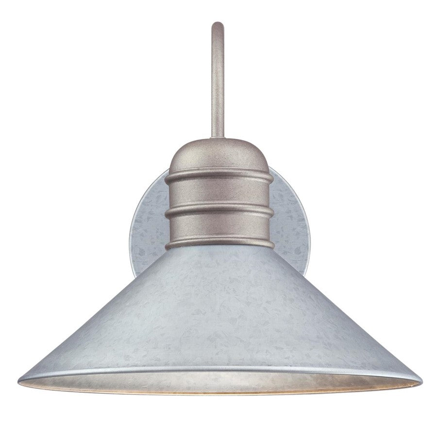 Westinghouse Watts Creek 11in 1-Light Outdoor Sconce | Rustic Galvanized Steel and Metal Shade | Covered Porch & Entryway | Model 6360900