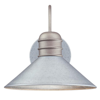 Westinghouse Watts Creek 11in 1-Light Outdoor Sconce | Rustic Galvanized Steel and Metal Shade | Covered Porch & Entryway | Model 6360900