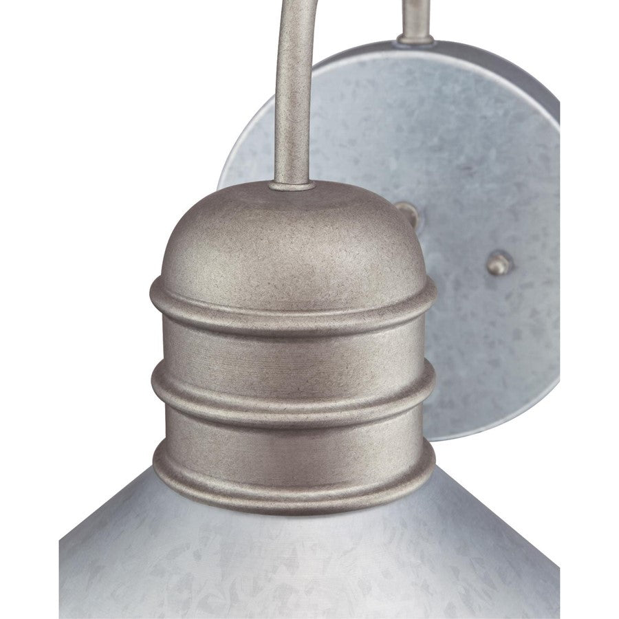 Westinghouse Watts Creek 11in 1-Light Outdoor Sconce | Rustic Galvanized Steel and Metal Shade | Covered Porch & Entryway | Model 6360900