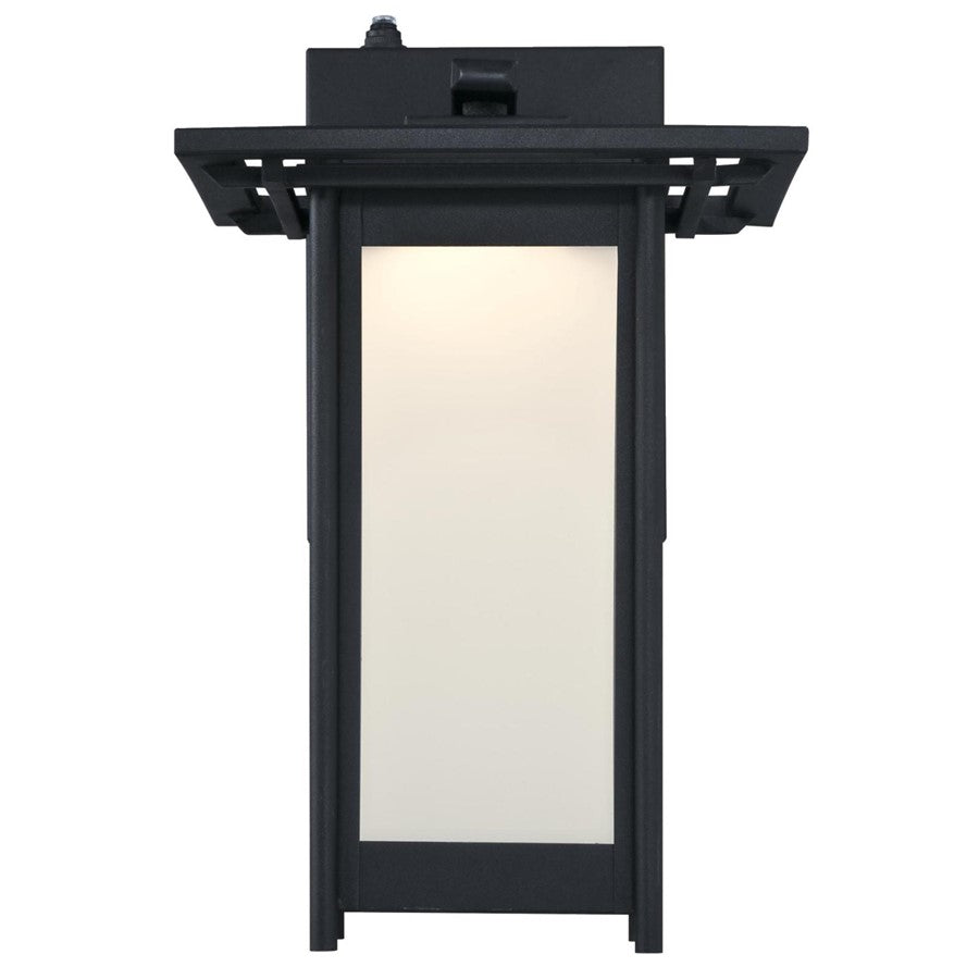 Westinghouse Clarissa LED 11in 1-Light LED Outdoor Sconce | Arts & Crafts Textured Black and Frosted Glass | Entryway & Porch | Model 6361100