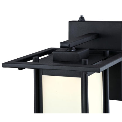 Westinghouse Clarissa LED 11in 1-Light LED Outdoor Sconce | Arts & Crafts Textured Black and Frosted Glass | Entryway & Porch | Model 6361100