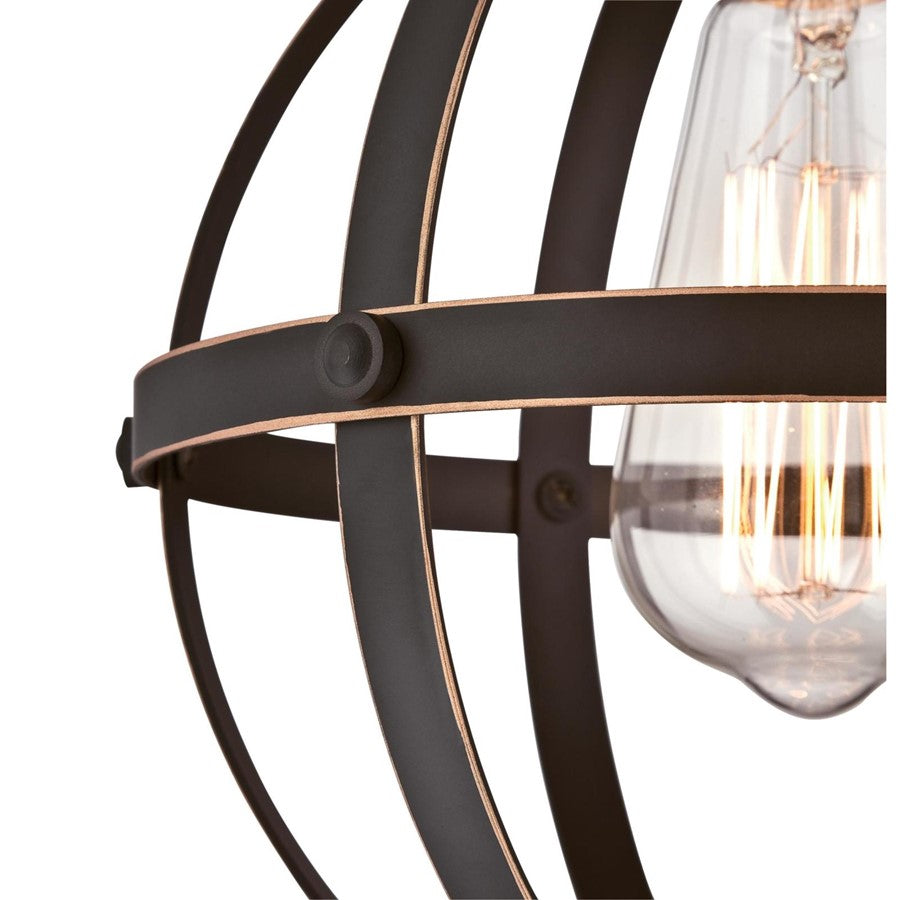 Westinghouse Stella Mira 10in 1-Light Mini Pendant | Vintage Oil Rubbed Bronze and Cage Shade | Kitchen Island & Entryway | Model 6361900