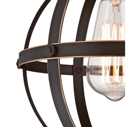 Westinghouse Stella Mira 10in 1-Light Mini Pendant | Vintage Oil Rubbed Bronze and Cage Shade | Kitchen Island & Entryway | Model 6361900