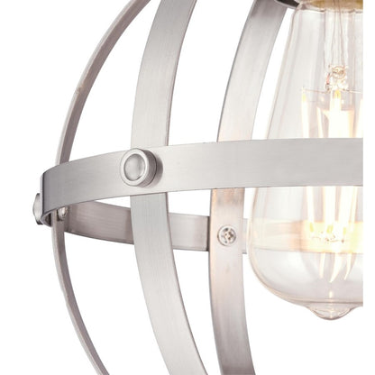 Westinghouse Stella Mira 9in 1-Light Pendant | Vintage Brushed Nickel and Cage Shade | Kitchen Island & Dining Room | 9 x 9 x 10.75 in | Model 6362000