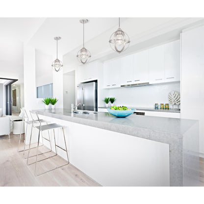 Westinghouse Stella Mira 9in 1-Light Pendant | Vintage Brushed Nickel and Cage Shade | Kitchen Island & Dining Room | 9 x 9 x 10.75 in | Model 6362000