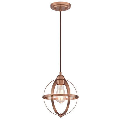 Westinghouse Stella Mira 9in 1-Light Pendant | Vintage Washed Copper and Cage Shade | Kitchen Island & Dining Room | 9 x 9 x 10.75 in | Model 6362100