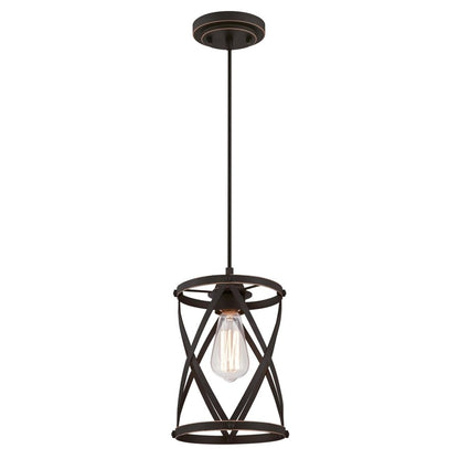 Westinghouse Isadora 7in 1-Light Pendant | Traditional Oil Rubbed Bronze and Cage Shade | Kitchen Island & Dining Room | Model 6362200