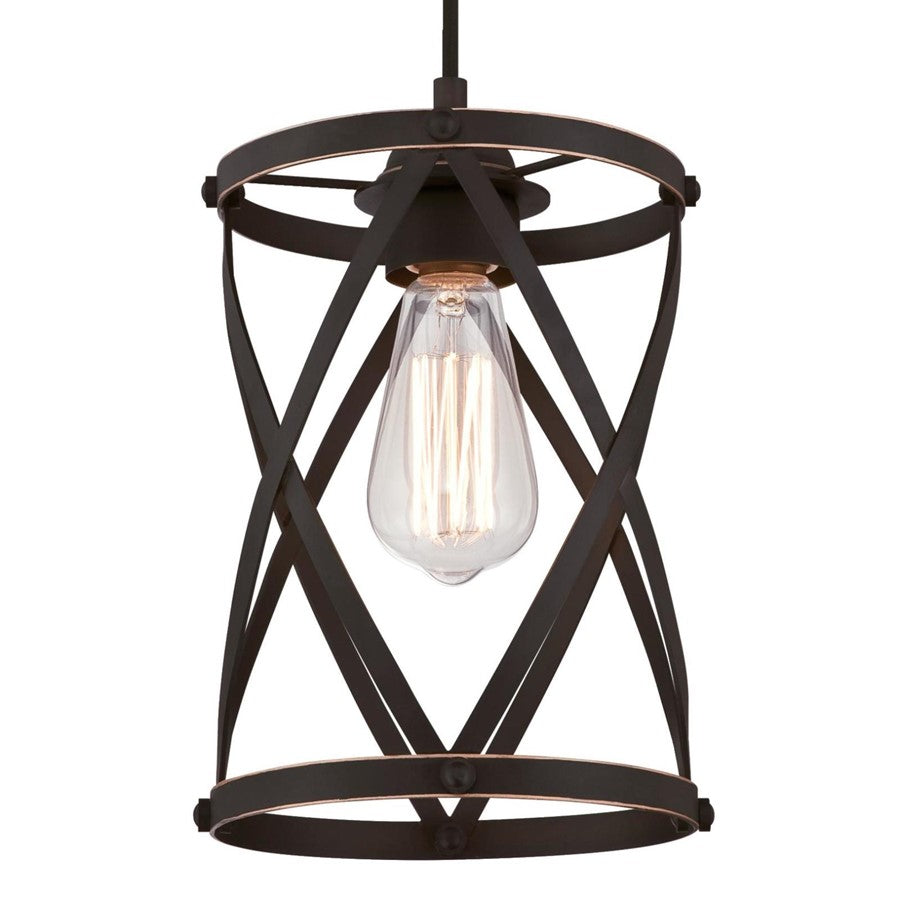 Westinghouse Isadora 7in 1-Light Pendant | Traditional Oil Rubbed Bronze and Cage Shade | Kitchen Island & Dining Room | Model 6362200