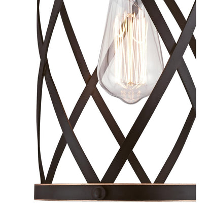 Westinghouse Isadora 7in 1-Light Pendant | Traditional Oil Rubbed Bronze and Cage Shade | Kitchen Island & Dining Room | Model 6362200