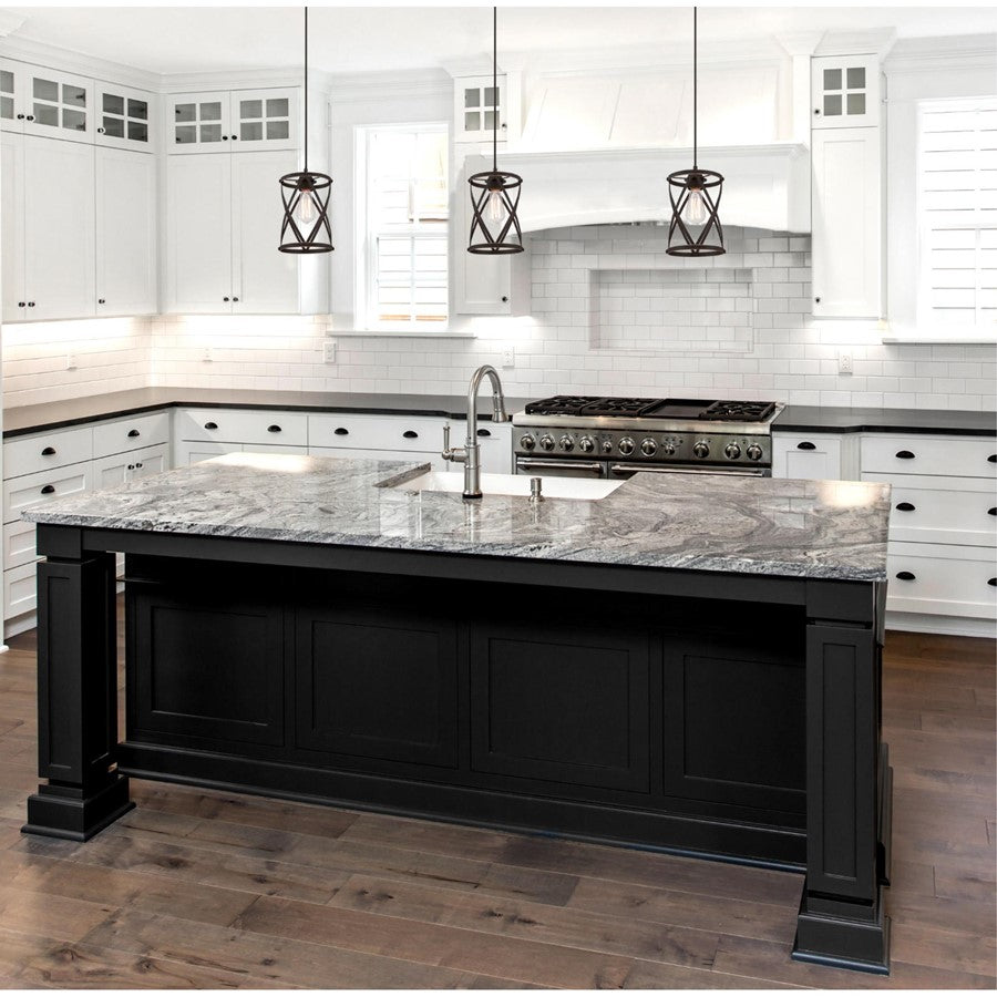 Westinghouse Isadora 7in 1-Light Pendant | Traditional Oil Rubbed Bronze and Cage Shade | Kitchen Island & Dining Room | Model 6362200