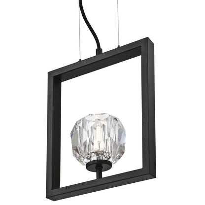 Westinghouse Zoa 9in 1-Light Pendant | Contemporary Matte Brushed Gun Metal and Crystal Glass | Kitchen Island & Dining Room | Model 6367400