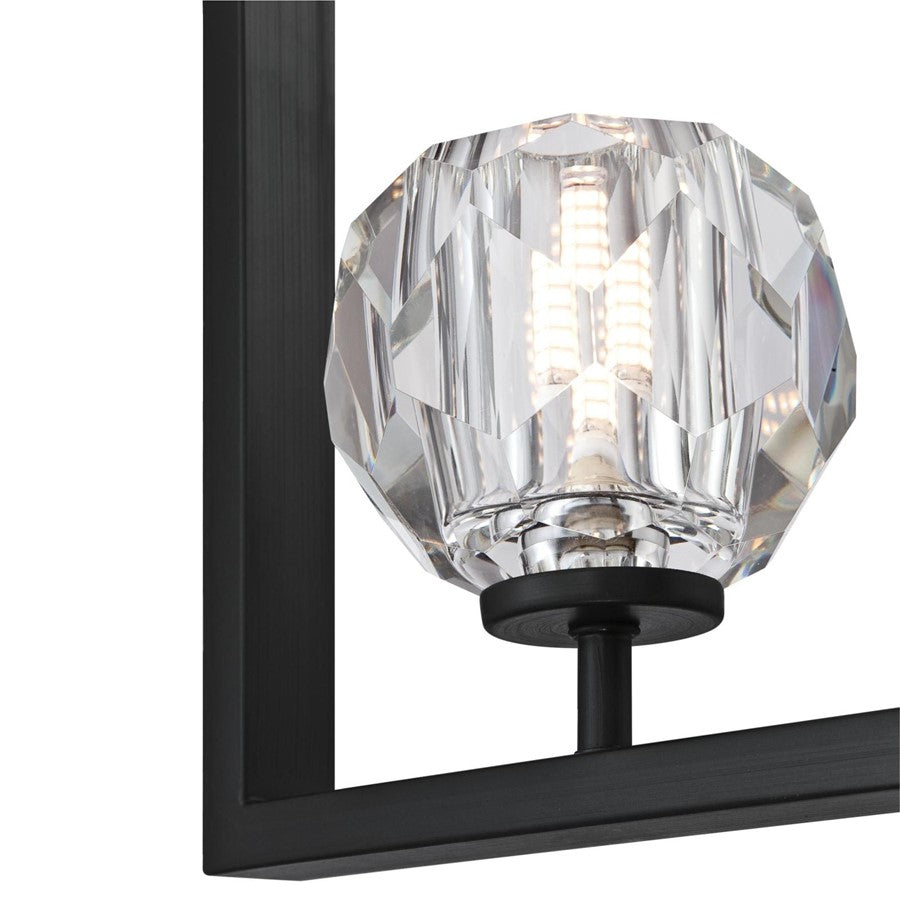Westinghouse Zoa 9in 1-Light Pendant | Contemporary Matte Brushed Gun Metal and Crystal Glass | Kitchen Island & Dining Room | Model 6367400