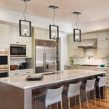 Westinghouse Zoa 9in 1-Light Pendant | Contemporary Matte Brushed Gun Metal and Crystal Glass | Kitchen Island & Dining Room | Model 6367400