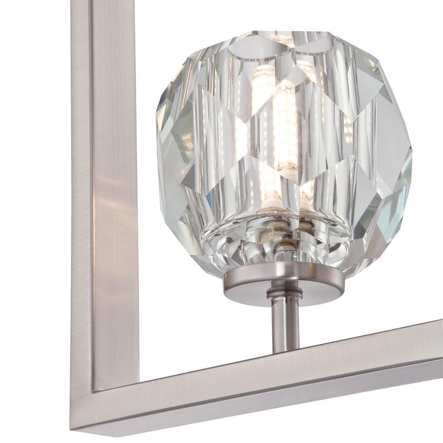 Westinghouse Zoa 9in 1-Light Pendant | Contemporary Brushed Nickel and Crystal Glass | Kitchen Island & Dining Room | Model 6367600