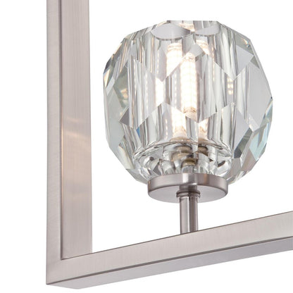Westinghouse Zoa 9in 1-Light Pendant | Contemporary Brushed Nickel and Crystal Glass | Kitchen Island & Dining Room | Model 6367600
