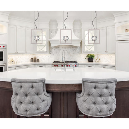 Westinghouse Zoa 9in 1-Light Pendant | Contemporary Brushed Nickel and Crystal Glass | Kitchen Island & Dining Room | Model 6367600