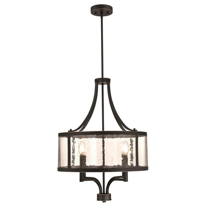 Westinghouse Belle View 20in 4-Light Chandelier | Oil Rubbed Bronze and Clear Seeded Glass | Dining Room & Entryway | 20 x 20 x 27 in | Model 6368400